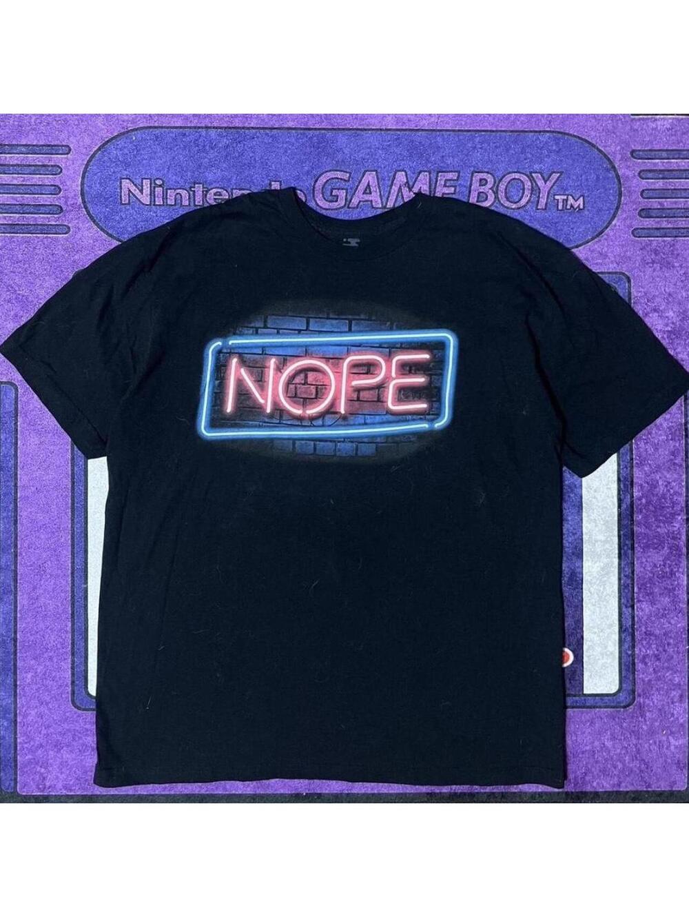 XL funny indie Black and red "NOPE" tshirt